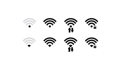 Wifi icon set. signal vector icon. Wireless icon vector. Wi Fi icon vector set. wireless illustration sign collection. signal symbol.