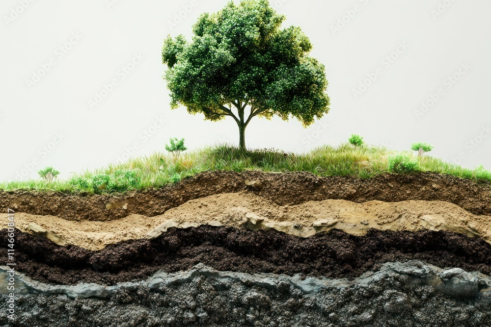 Poster captivating visual of land transformation with tree