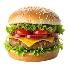Burger isolated on transparent background psd
