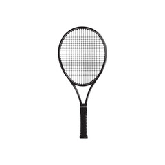 Minimalistic Black Tennis Racket Silhouette