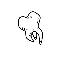 a line art drawing of a tooth illustration