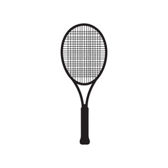 Minimalistic Black Tennis Racket Silhouette