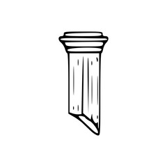a black and white drawing of an ancient pillar