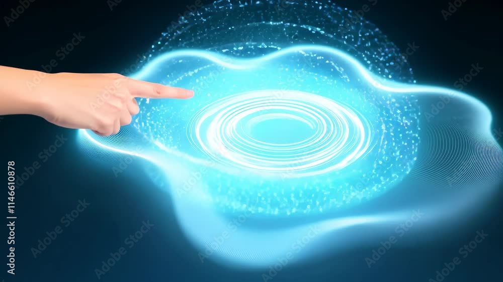 Leinwandbilder Creating a holographic cloud effect through touch interaction with innovative technology