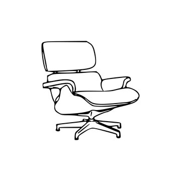 recommend clip art: a drawing of eames lounge chair
