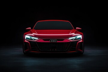 Obraz premium Sleek Red Sports Car in Striking Front View