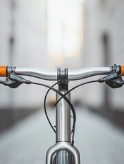 Close-up of a bicycle handlebar.