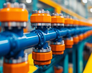 Industrial pipeline with valves and fittings