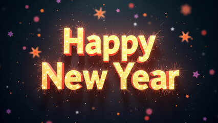 Happy New Year Celebration Greeting. Concept of beginning, holiday, and party.