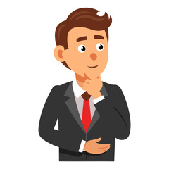 Thinker businessman business concept vector image, Isolated on white background.
