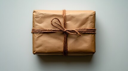 Obraz premium Delivery Parcel Wrapped in Brown Paper