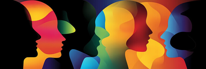 Vivid Abstract Female Portrait: A Tranquil Art Composition