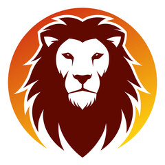 lion head silhouerre on retro vintage background vector art illustration t-shirt design art