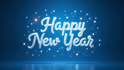 Happy New Year greeting with sparkling text. Concept of celebration, new beginnings, and festive season.