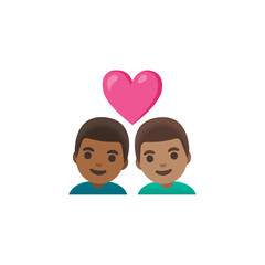 Couple with Heart (Men) Emoji
