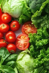 Different vegetables on a white background. Selective focus.