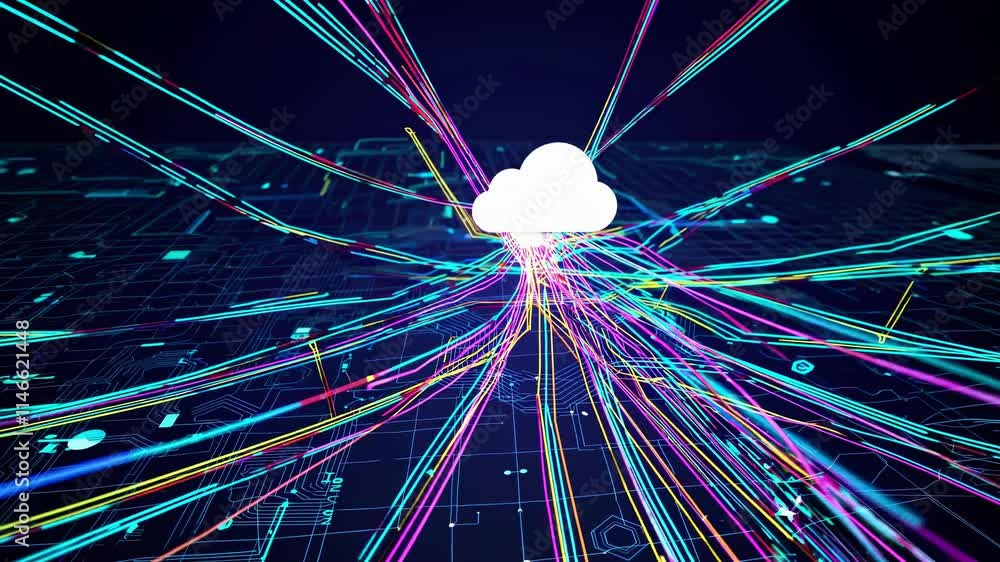 Poster exploring the impact of cloud computing on digital connectivity and technology advancements