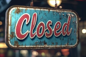 Text "Closed" , 3d rendering , mockup photoshop & style photo shop 