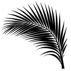 Obraz premium Black Palm Branch Hieroglyph Silhouette