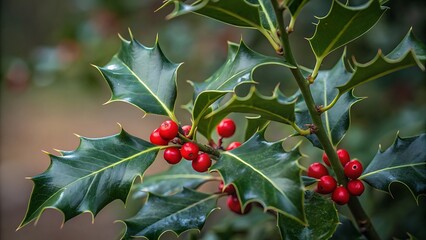 holly leaves and berries