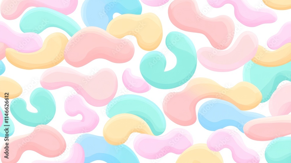 Poster pastel abstract shapes seamless pattern design