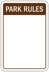 Park sign park rules