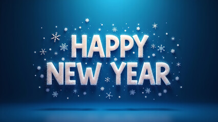 Happy New Year Celebration with Snowflakes. Concept of new year, holiday, and celebration.