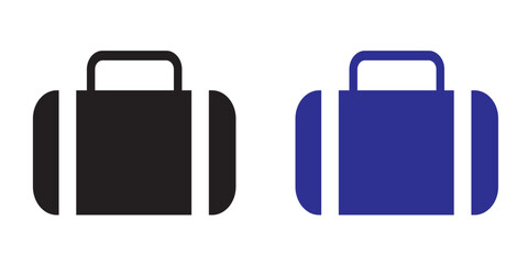 Suitcase icon Flat art in black and white isolated
