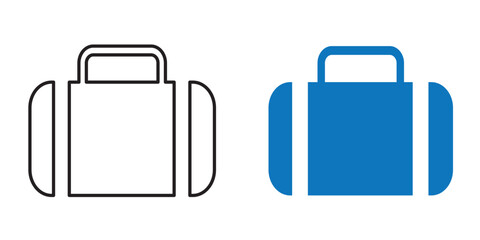 Suitcase icon Flat art in black and white isolated