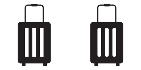Suitcase icon Flat art in black and white isolated