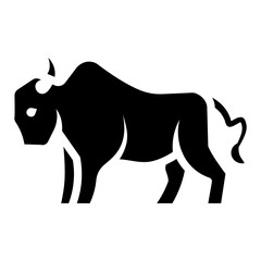 animal bison glyph icon