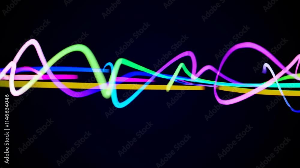 Leinwandbilder colorful light swirls create mesmerizing patterns in a dark environment during an art installation
