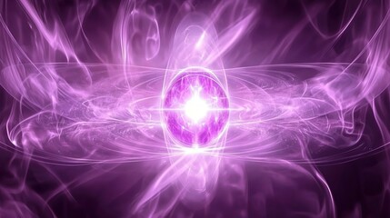 Obraz premium Radiant Purple Energy Orb, Cosmic Flow, Mystical Light