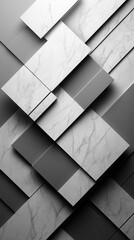 Obraz premium A modern abstract design featuring overlapping marble-patterned tiles on a gradient background.
