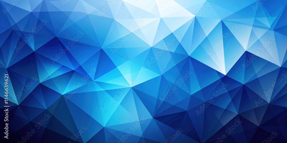Fototapete Abstract geometric background with shades of blue, from dark to light, forming a complex and dynamic pattern with overlapping triangles