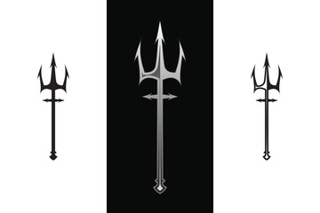 Creative Trident logo, Trident icon vector.