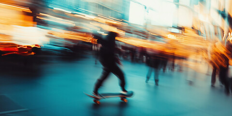 blurry image of skateboard