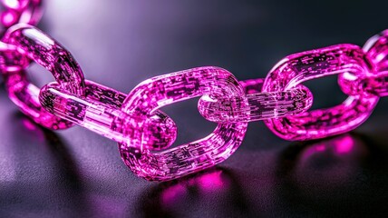 A glowing visual representation of a blockchain system in a digital format.