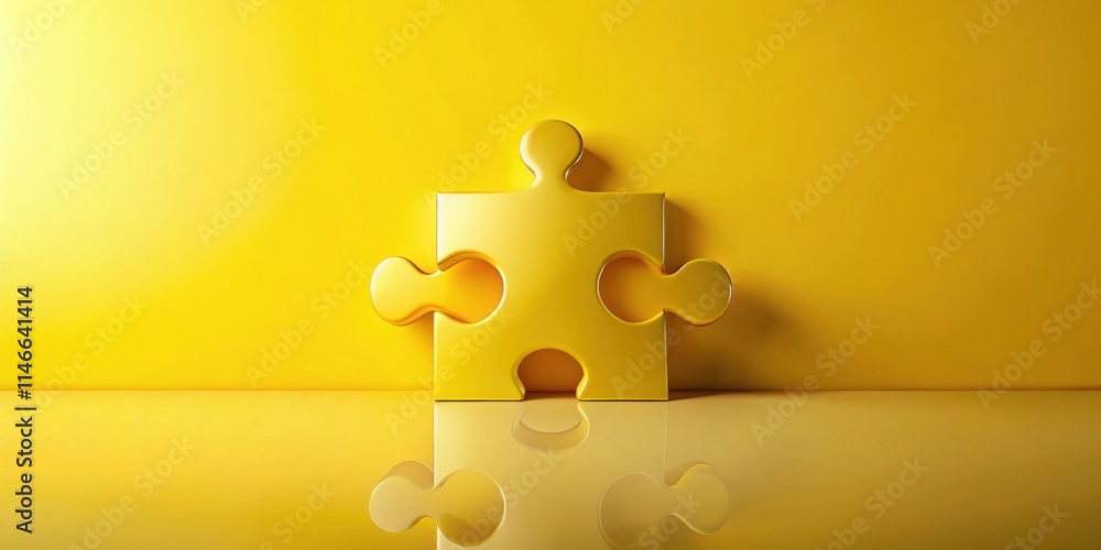 Poster a single golden puzzle piece stands out against a vibrant yellow backdrop, symbolizing the importanc