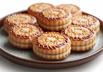 Plate of Fresh Cookies on a White Surface.
