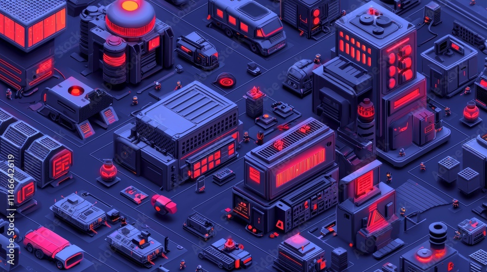Poster an illustration of a blockchain technology concept in modern 3d isometric style, highlighting networ