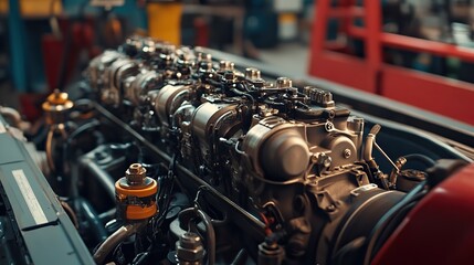 A high-performance engine undergoing routine repair and maintenance.
