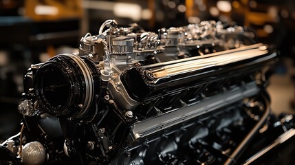 A high-performance engine undergoing routine repair and maintenance.