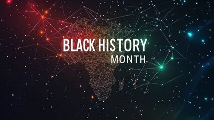 Celebrating Black History Month: A Stunning Digital Art of Africa with Stars and Lines in Space