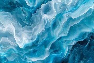 Obraz premium liquid wave caressing of luxurious silk, closeup of wrinkled plastic texture, full frame, blue satin fabric 