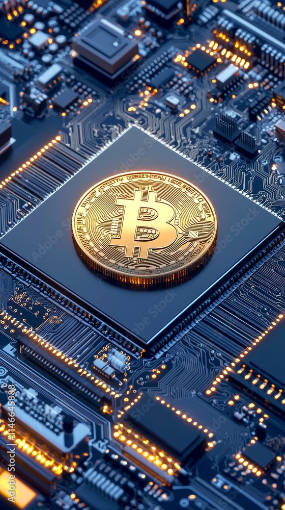 Aufkleber a detailed look at bitcoin mining servers functioning in a sophisticated tech business space.