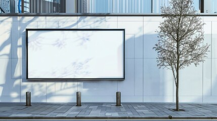 Blank Billboard on Modern Building Exterior