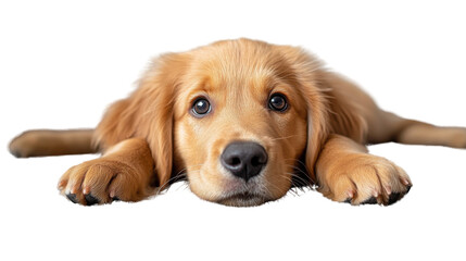 golden retriever puppy isolated on white background 