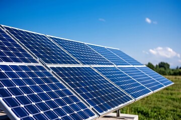 Sunset scene of solar panels atop a building, viewed from above.