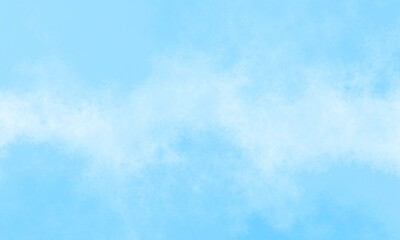 Soft and dreamy watercolor background with wispy white clouds drifting across a pale blue sky.